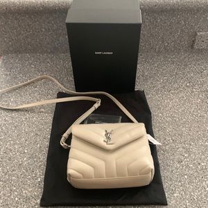 YSL purse. Mini Loulou Matelasse Leather Shoulder Bag. Soft Cream.